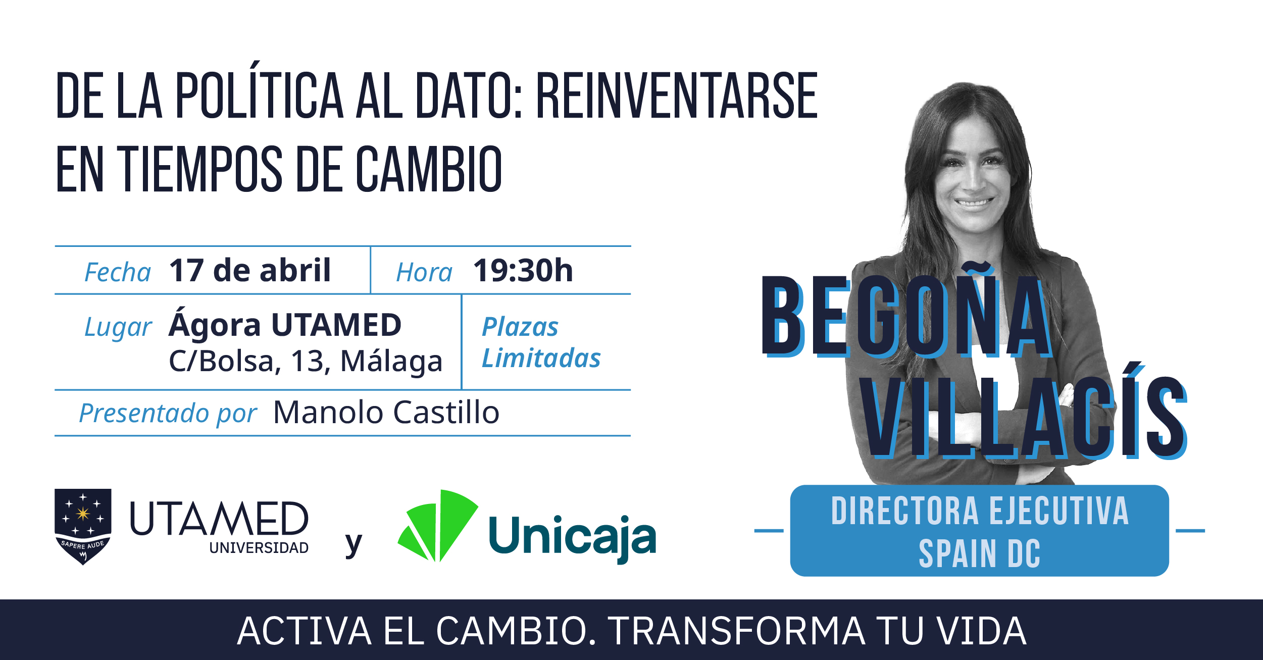 Información del evento de Ágora UTAMED con Begoña Villacís