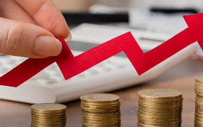 Monedas creciendo en referencia a la rentabilidad financiera