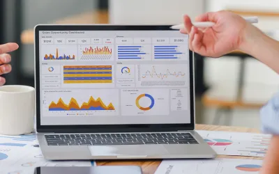 Ordenador mostrando indicadores de desempeño