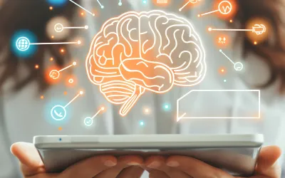 Cerebro sobre una tablet representando el neuromarketing 