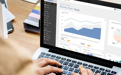 Persona trabajando en SEO y SEM al ordenador