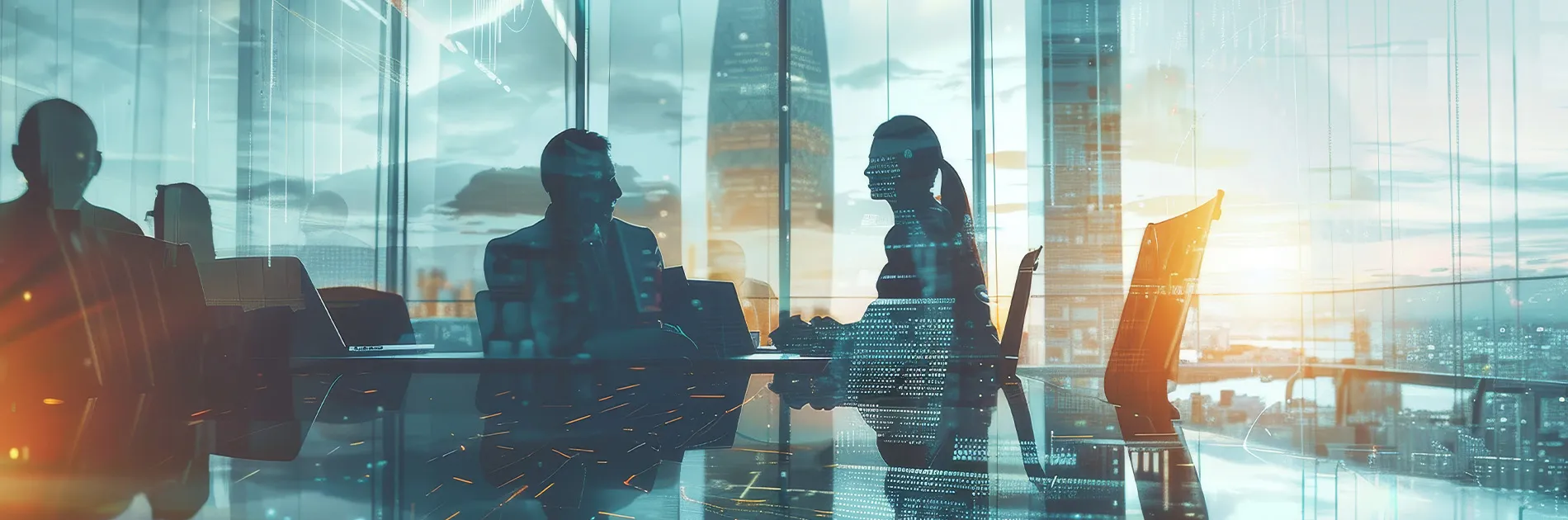 Trabajadores usando herramientas de Business Intelligence