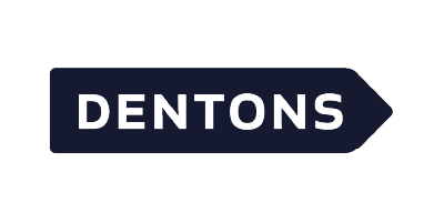 Logo Dentons, empresa que colabora en el grado en derecho
